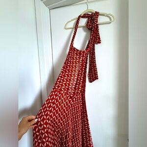 The Row: Red Backless Halter Dress in Medium!
